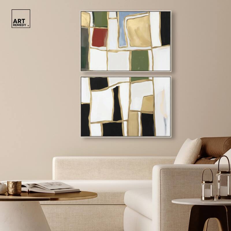 Kiss in Abstraction Canvas Set of 2 by Art Remedy