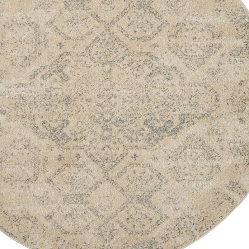 HomeRootsOriental Transitional Round Area Rug - 48' X '48' X '0.5