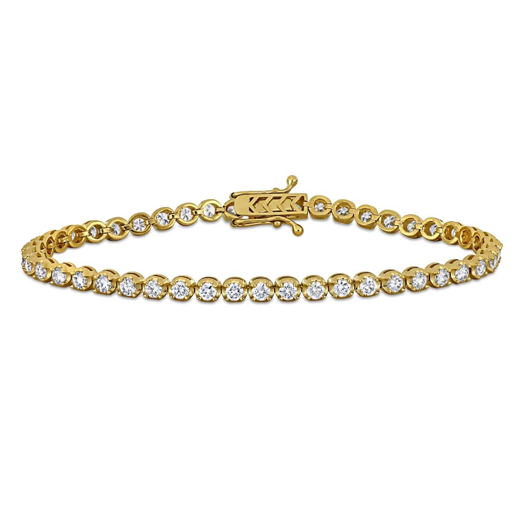 Miadora 2 1/2ct TW Lab-Grown Diamond Tennis Bracelet in 14k Yellow Gold