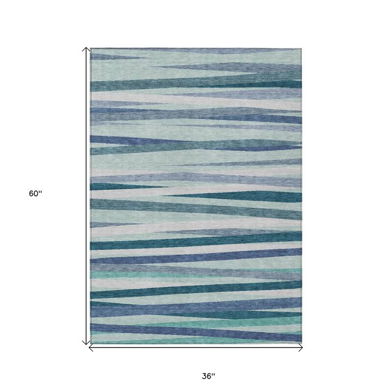 HomeRoots Striped Transitional Rectangle Outdoor Rug