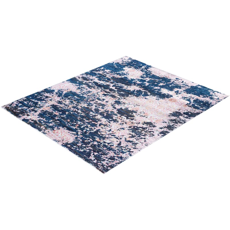 Ikat One-of-a-Kind Handmade Area Rug, Blue - 8' 1" x 9' 10"