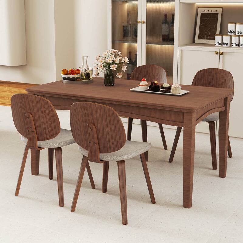 Costway Modern Dining Chair Set of 2/4 Chenille Kitchen Chair Armless