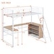 preview thumbnail 4 of 11, Twin Metal Loft Bed Frame with 3 Layers of Shelves and L-shaped Desk