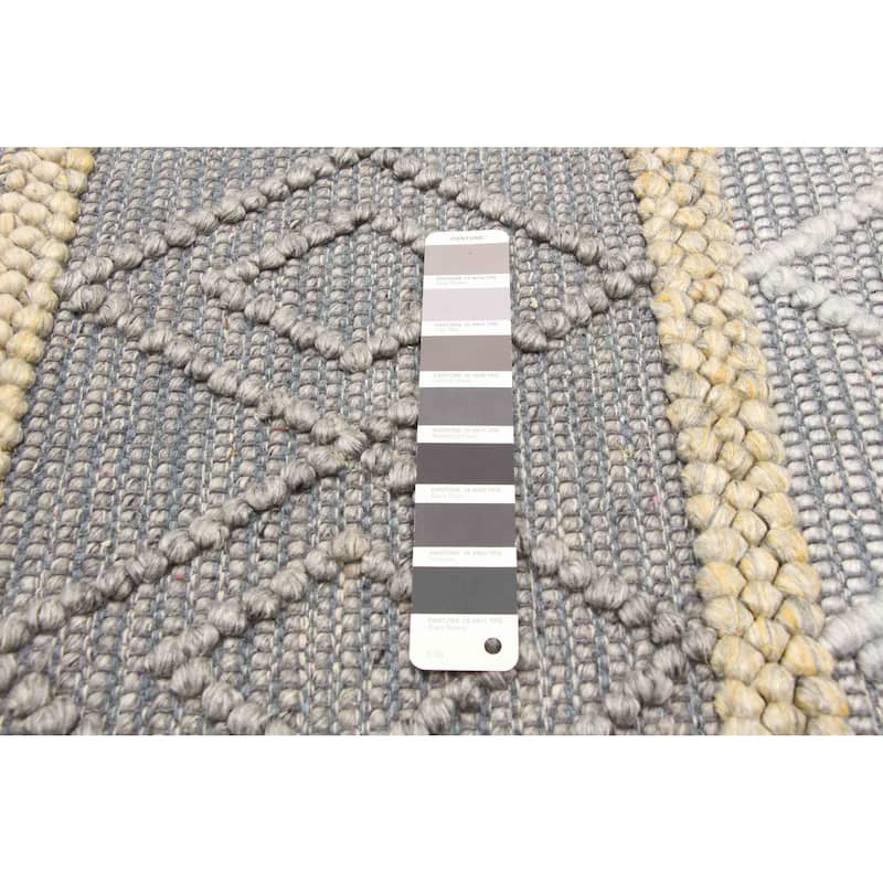 ECARPETGALLERY Braid weave Sienna Grey Wool Rug - 6'0 x 8'6