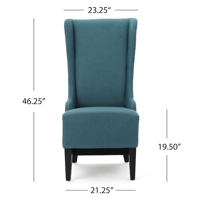 Roomfitters Tall Wingback Dining Chair with Upholstered Seat and Curved Backrest, Elegant Accent Chair
