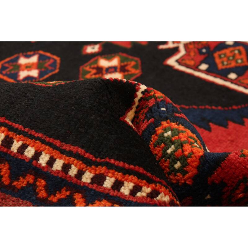 ECARPETGALLERY Hand-knotted Andelz Black Wool Rug - 4'11 x 7'3