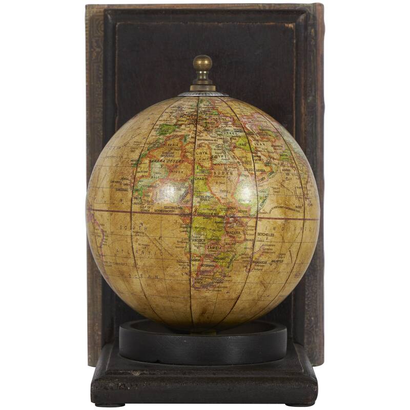 Brown Marble Arched 5 lbs Geometric Decorative Bookends with White Marble Tops (Set of 2)