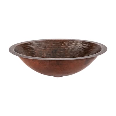 18" Hand Hammered Copper Oval Bath Sink (OS-BTH18ORB)