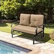 preview thumbnail 1 of 22, 2-Person Patio Glider Bench Cushioned Armrest Rocking Loveseat