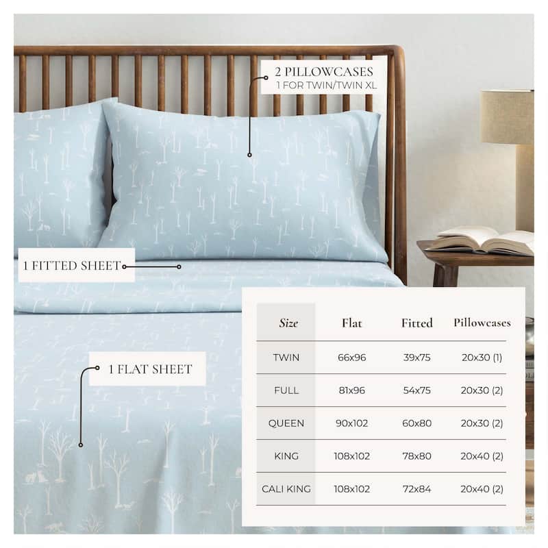 Linery & Co. Ultra-Soft Turkish Cotton Flannel Lodge Print Sheet Set