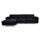 preview thumbnail 2 of 5, Velvet Left Hand Facing Sectional Sofa with Removable Cushions for Living Room, Black