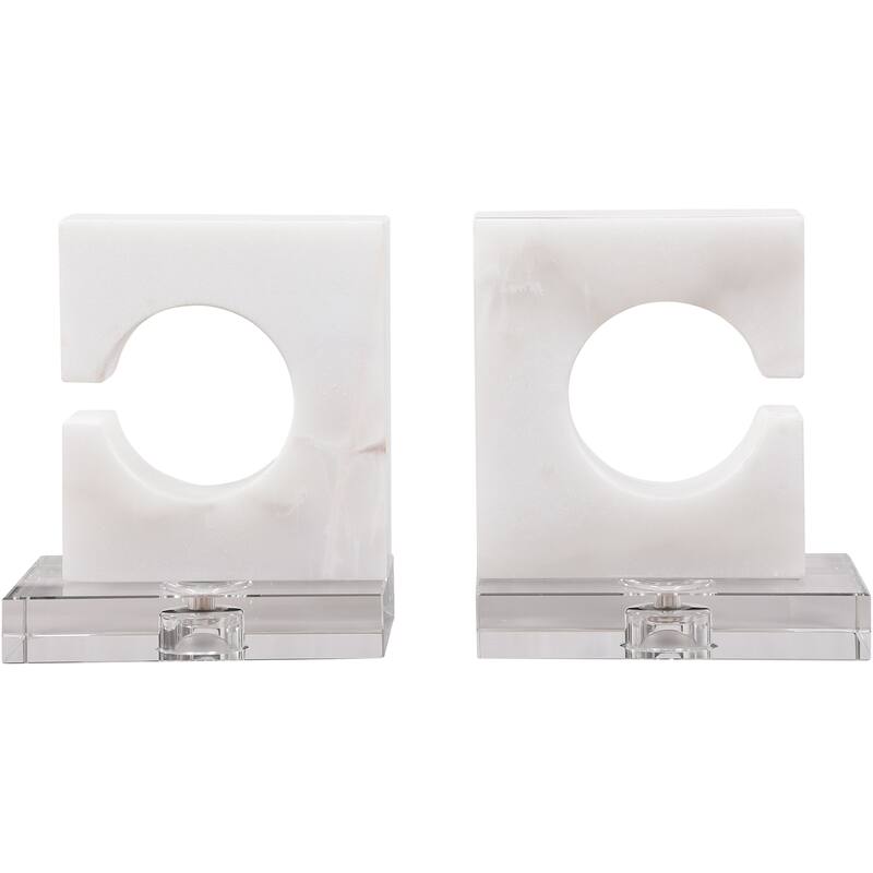 Uttermost 17864 Clarin 7" Wide Crystal and Marble Bookends - Set of 2