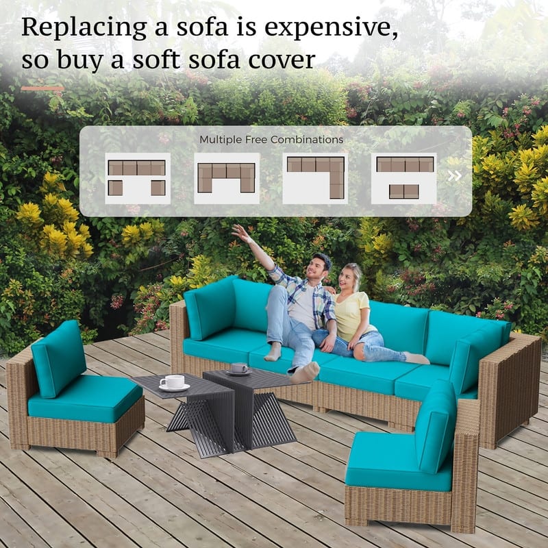 14 Piece Patio Furniture Cushion Set Outdoor Sofa Replacement Cushions
