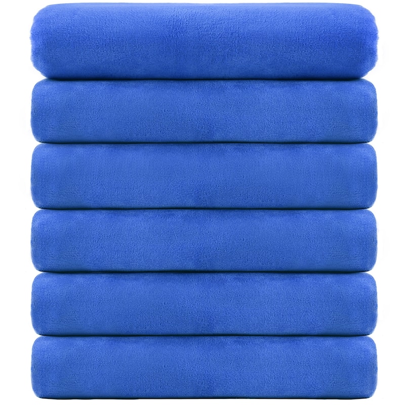 6 Piece Towel Set Bath Towel 27" x 55" - 27"x55" - Blue
