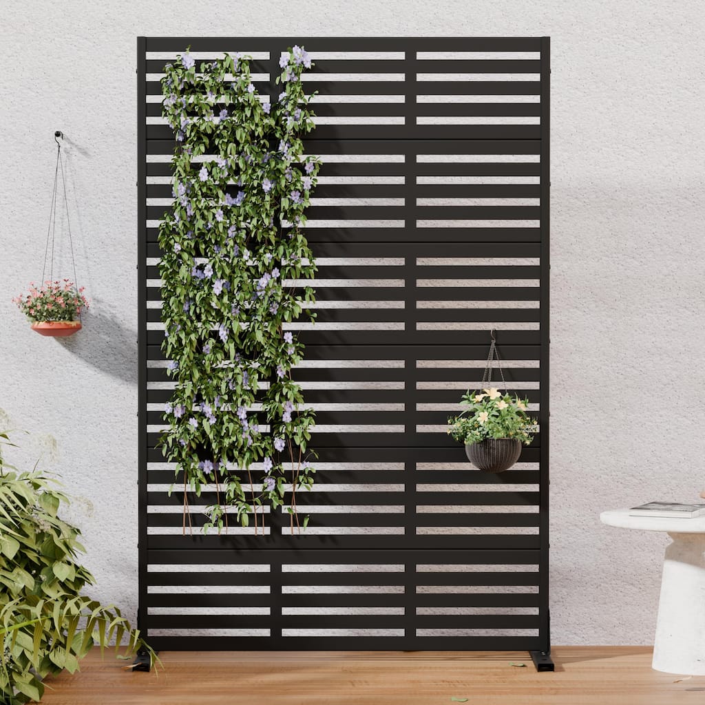 Freestanding Outdoor Metal Privacy Screen Decorative Patio Divider Fence Panel Weatherproof - 72"H x 47"W