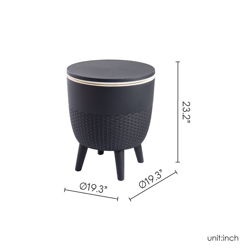 Lagoon Cancun Resin All Weather 2-In-1 Side Table and Cooler