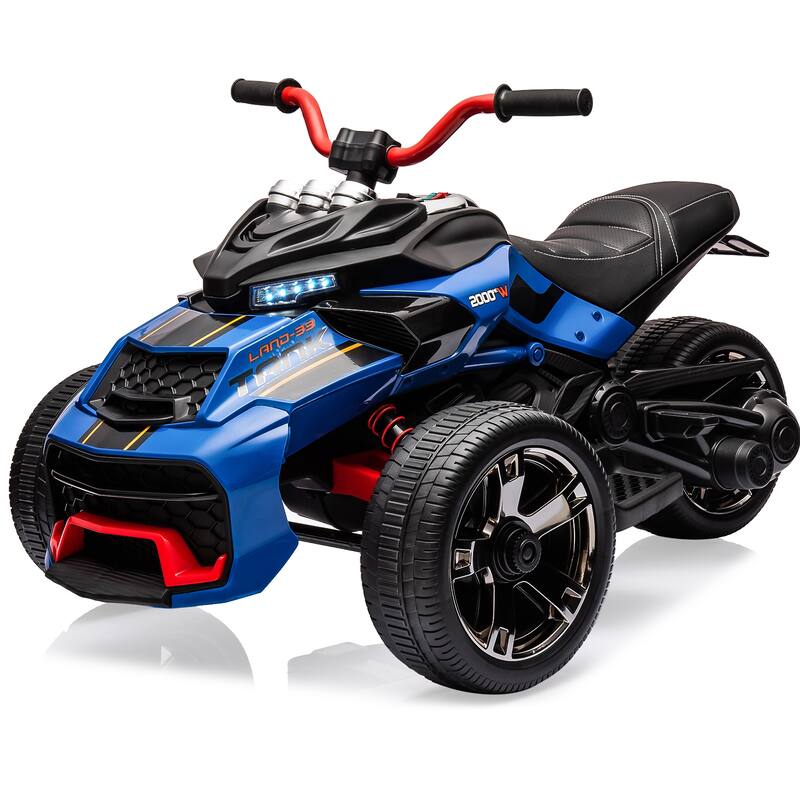 3 Wheeler Electric Vehicle 12v Kids Ride on ATV Car for Kids 3-8 Best Gift - Blue