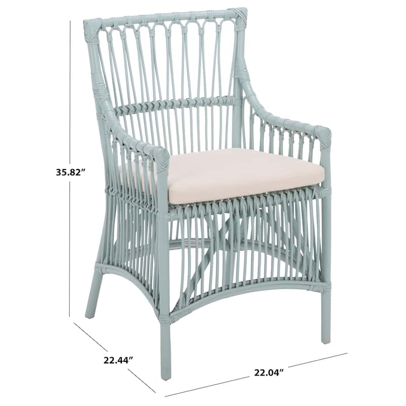 SAFAVIEH Zorianna Solid Wood Dining Chair with Cushion (Fully Assembled) - 22"W x 22"D x 36"H