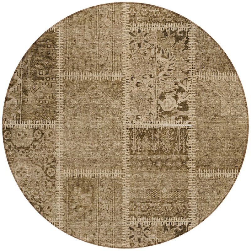 HomeRoots Patchwork Transitional Rectangle Outdoor Rug