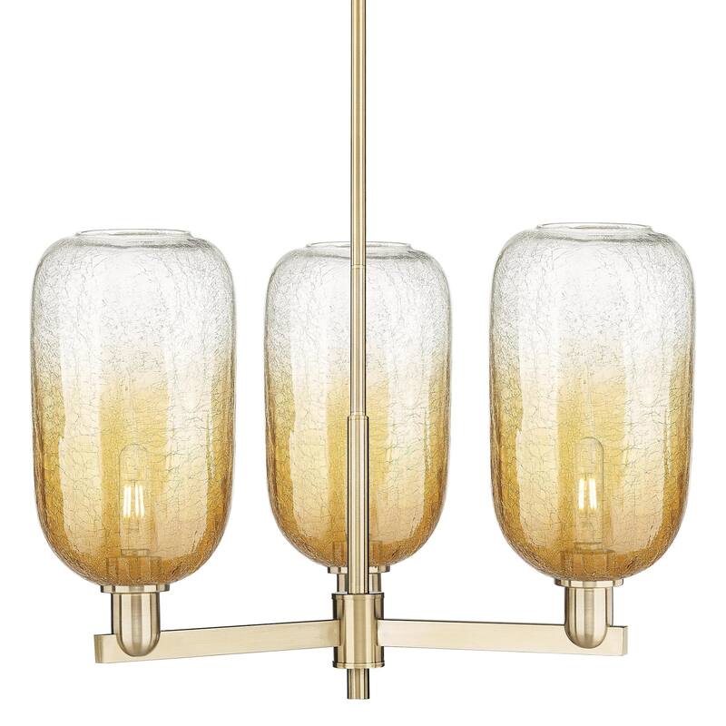 Innovations Lighting 716-3CR-17-18 Brookhaven Cloche Chandelier - Champagne Bronze / Amber