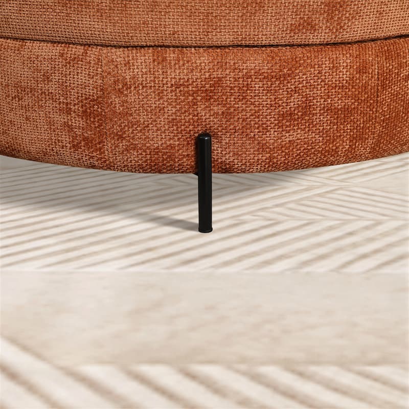 59.8''W Oversized Sofa Chair Set, Round Accent Barrel Chair With 5 Pillows and 1 Storage Ottoman