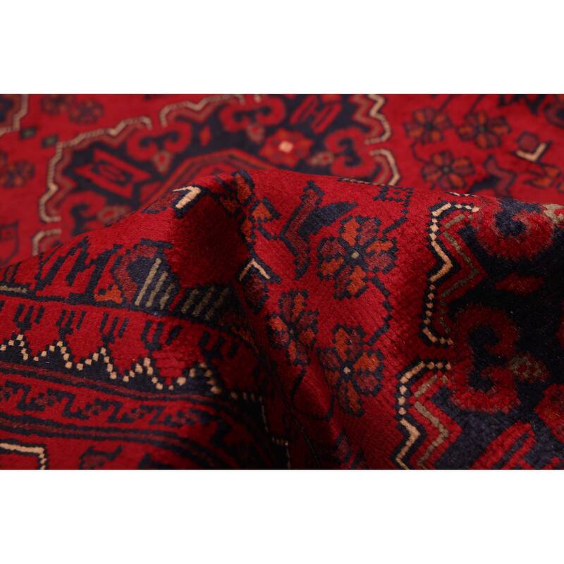 ECARPETGALLERY Hand-knotted Finest Khal Mohammadi Red Wool Rug - 3'1 x 6'7