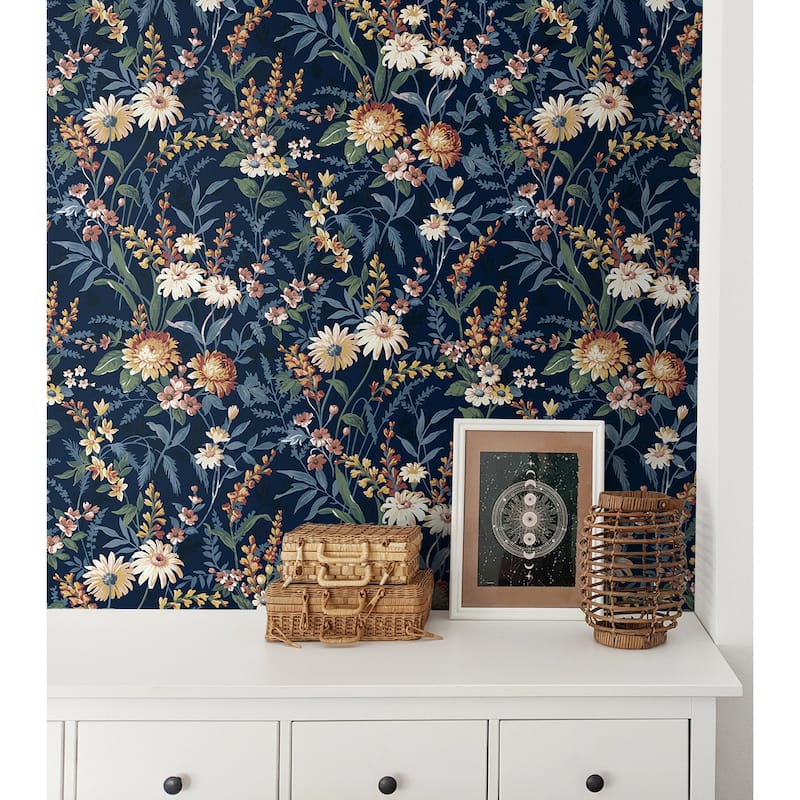 NextWall Vintage Floral Peel and Stick Wallpaper