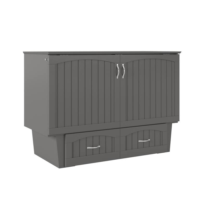 Nantucket Murphy Bed Chest with Mattress and Built-in Charging Station