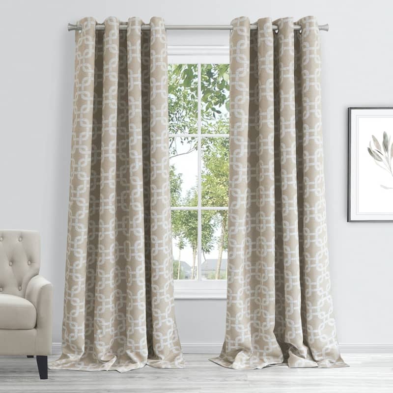 Dainty Home Interlock Blackout Thermal Insulated Grommet Single Panel Extra Wide Curtains - 54" x 84" - Sand