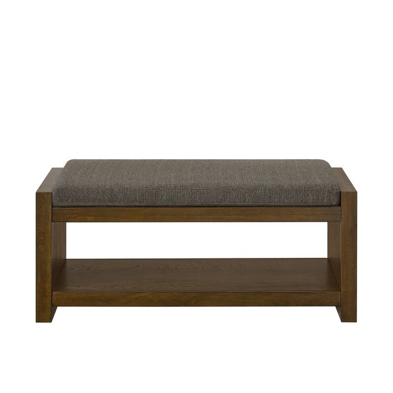 40" Accent Bench with Lower Shelf Shoe Rack - Granite