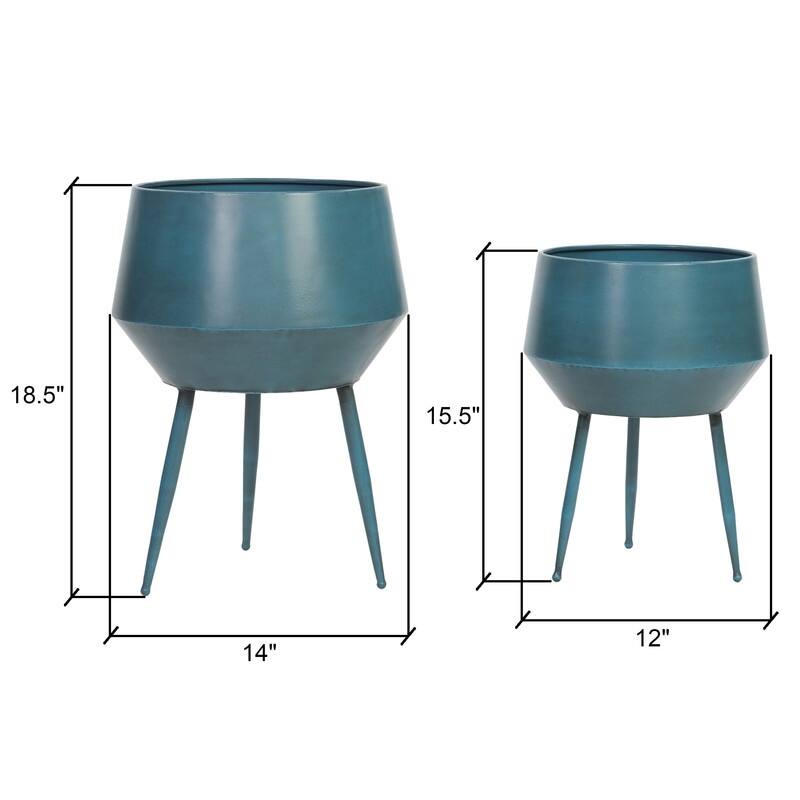 Huxley Mid Century Modern Planters - White (Set of 2)