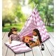 preview thumbnail 1 of 3, Badger Basket Camping Adventures Doll Tent Set with Accessories - Lavender/White
