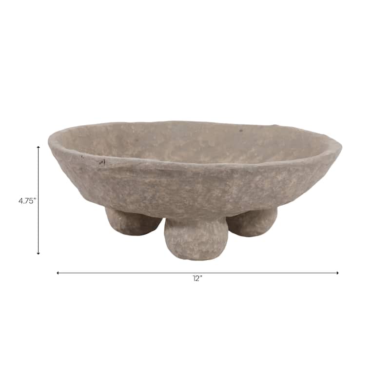 Pottery Paper Mache Bowl Artisanal Handcrafted Sculptural