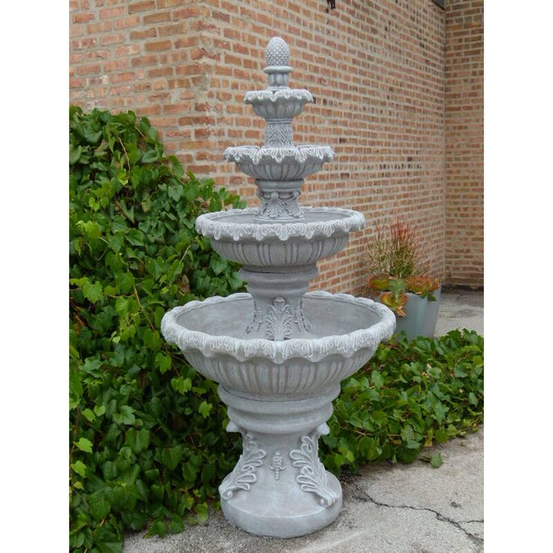 Cascading French Quarter Fountain Garden Fountain Sandstone Gray 84"