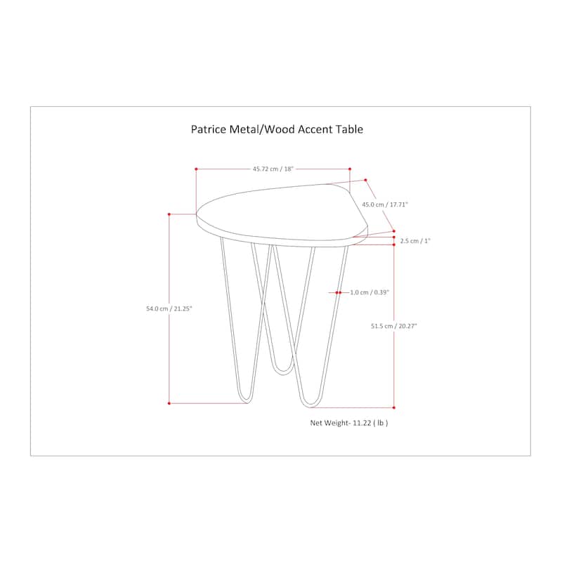 WYNDENHALL Tillman Modern 18 inch Wide Metal and Wood Accent Side Table - 18 W x 18 D x 21 H
