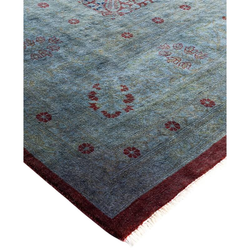 Overdyed One-of-a-Kind Hand-Knotted Area Rug - Gray - 12' 2" x 17' 4"