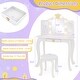 preview thumbnail 3 of 7, White Vanity Set with Tri-fold Lighted Mirror Detachable Top and Stool for Kids - 23.5" x 16" x 42"