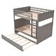 preview thumbnail 21 of 29, Maximized Space,Full Over Full Bunk Bed with Twin Size Trundle, Pine Wood Bunk Bed with Guardrails