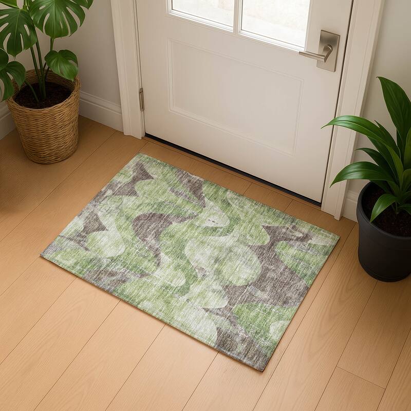Premium Washable Super Soft Contemporary Mayfield Rug - Aloe - 1'8" x 2'6"