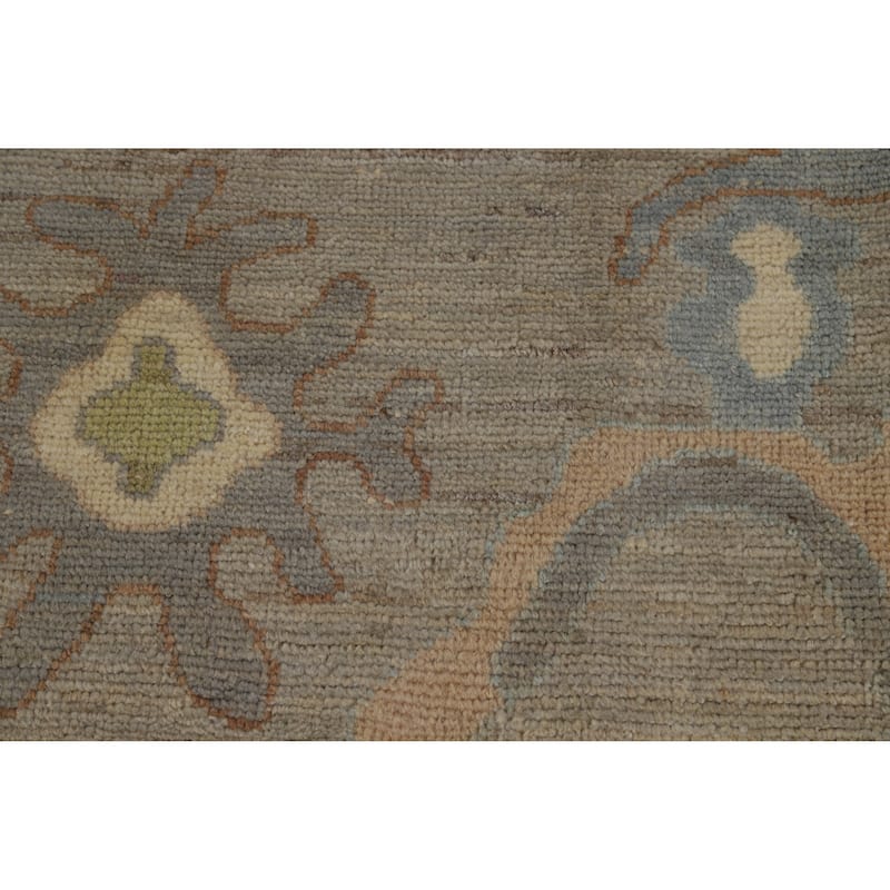Hand Knotted Oriental 100% Wool Carpet Transitional All-Over Greys & Charcoal Oushak Area Rug - 9' 11'' X 8' 1''
