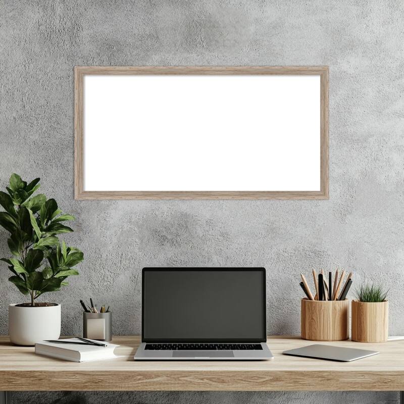 Amanti Art Hardwood Wedge Mocha Framed Dry Erase Magnetic Board
