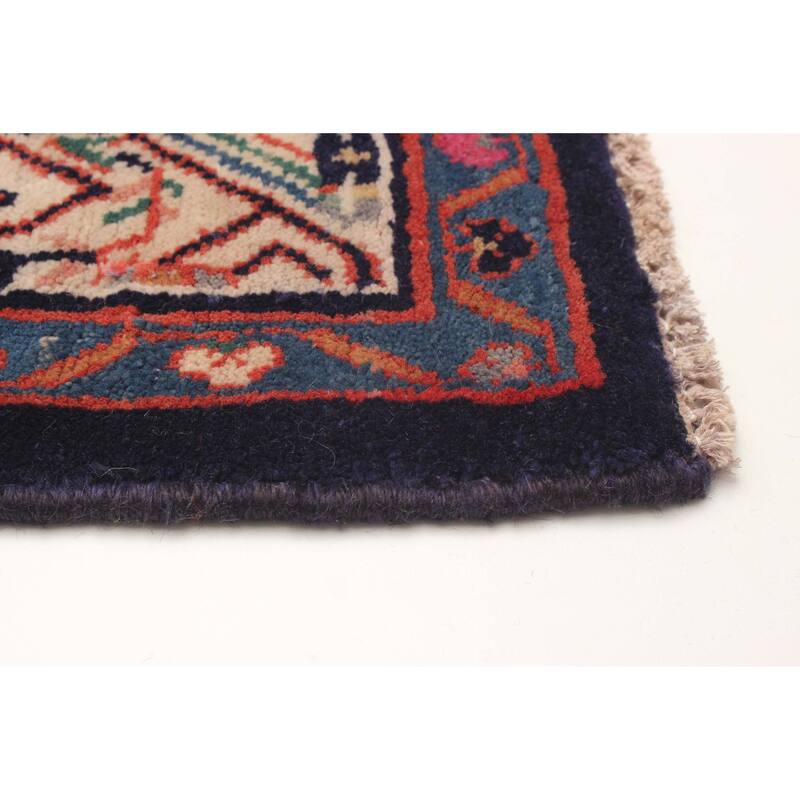 ECARPETGALLERY Hand-knotted Andelz Dark Navy Wool Rug - 3' 8" x 10' 5"