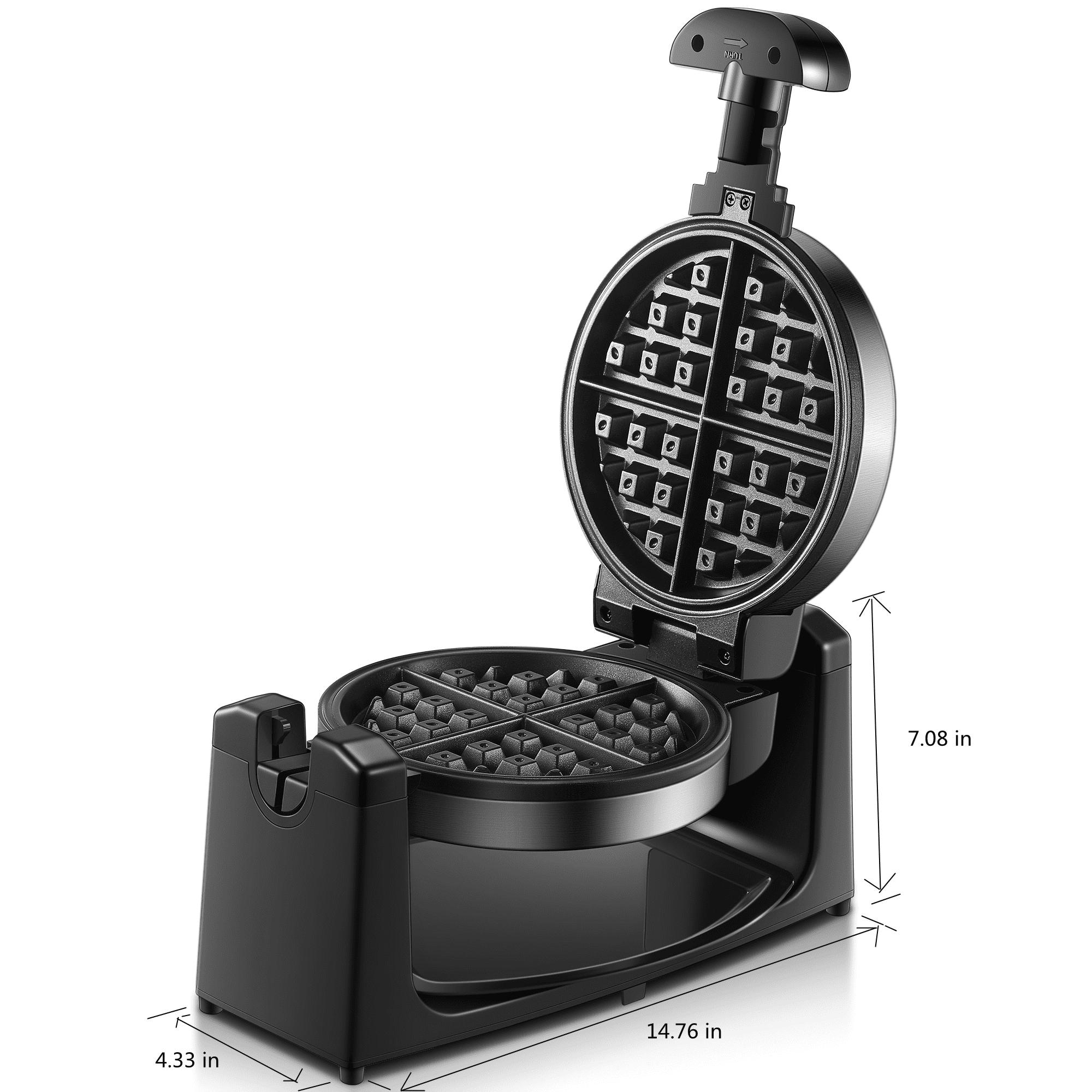 180° Flip Belgian Waffle Maker Iron, 1100W, Black/Silver - On Sale - Bed  Bath & Beyond - 37534991