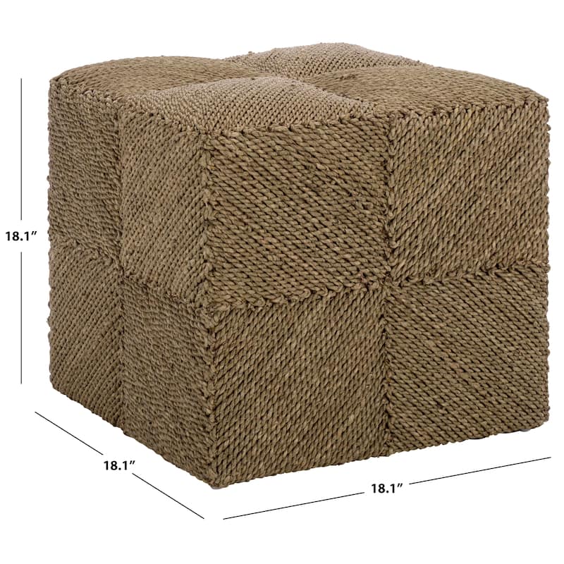 SAFAVIEH Couture Malta Woven Seagrass Square Ottoman