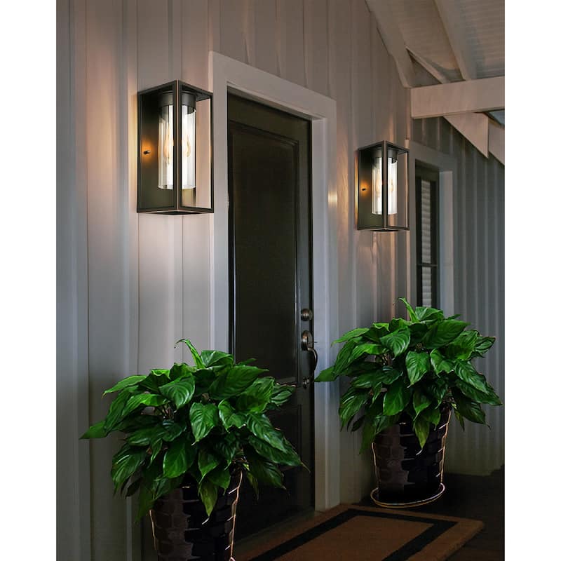 Eglo Walker Hill Outdoor Wall Light with Oil Rubbed Bronze Finish and Clear Glass - Oil Rubbed Bronze