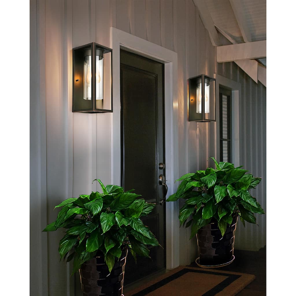 Eglo Walker Hill Outdoor Wall Light with Oil Rubbed Bronze Finish and Clear Glass