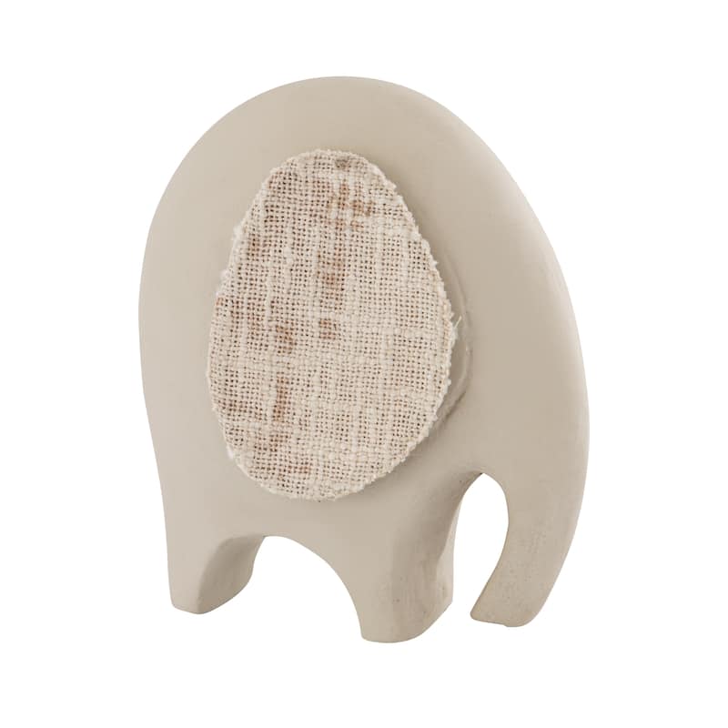 Atlas Amigo Minimalist Cream Animal Sculpture - Elephant - Beige