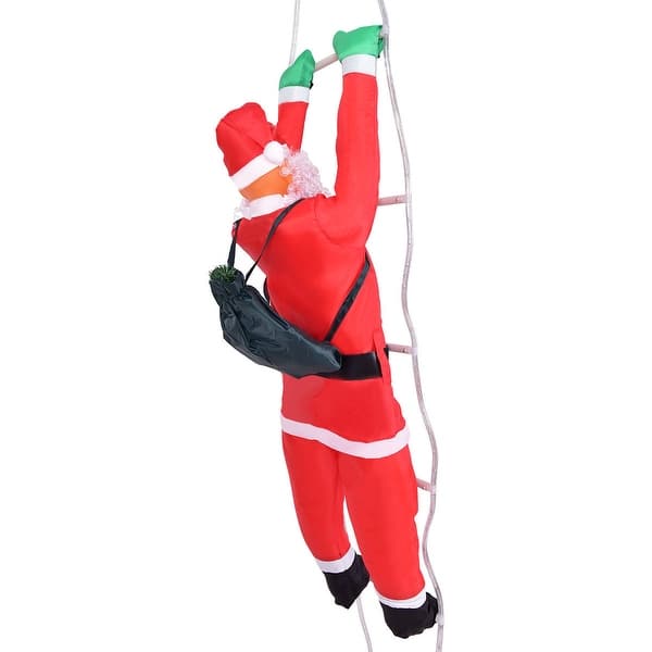 Shop Gymax 4ft Santa Claus Climb Led Light Ladder Christmas