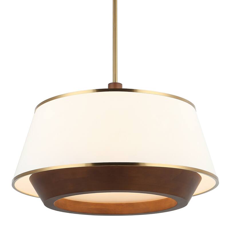 Varaluz Desert Flyer 6-Light Pendant - Satin Brass/Medium Walnut - Brass, Natural, Brown