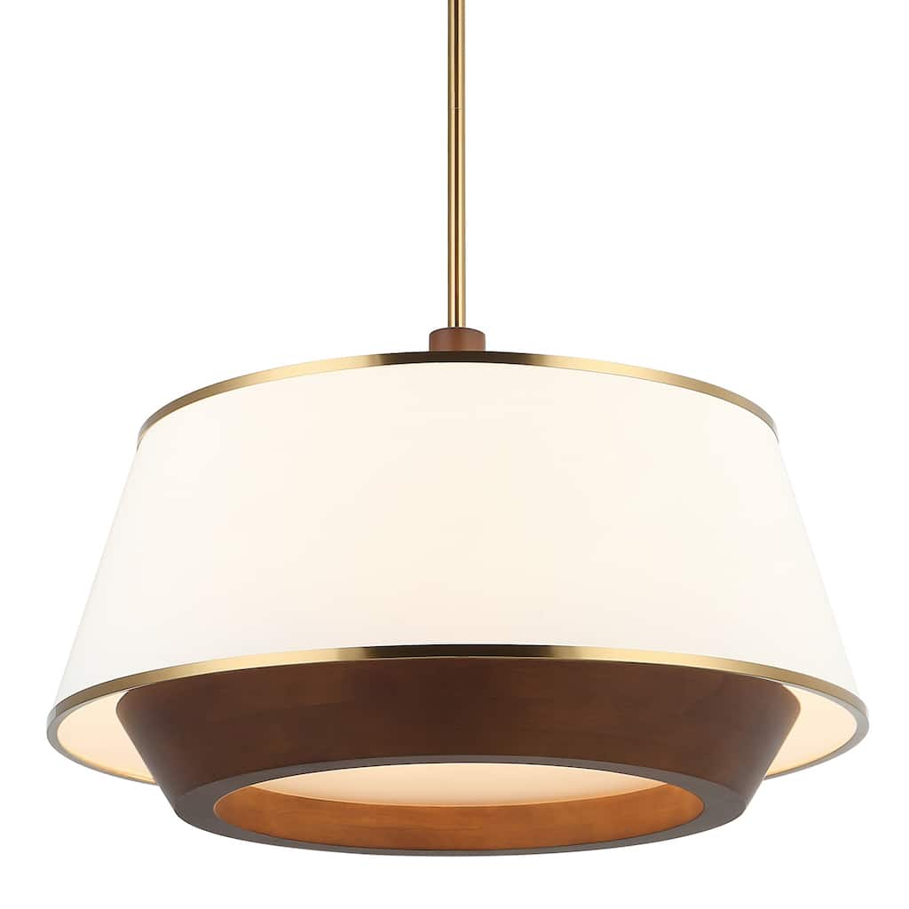 Varaluz Desert Flyer 6-Light Pendant - Satin Brass/Medium Walnut